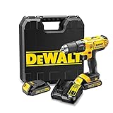 DEWALT DCD776C2-QW - Taladro percutor XR 18V, 25.500 ipm, incluye 2 baterías Li-Ion 18V (1.3Ah),...