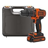 BLACK+DECKER BDCHD18K Taladro percutor 18V 2 velocidades incluye batería de litio 1.5Ah y maletín,...