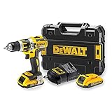 DeWalt DCD795D2-QW - Taladro Percutor a bateria sin escobillas XR 18V 13mm 60Nm con 2 baterías...