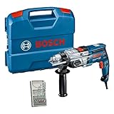 Bosch Professional GSB 20-2 - Taladro percutor (850 W, 2 velocidades, 3000 rpm, Ø max perforación...